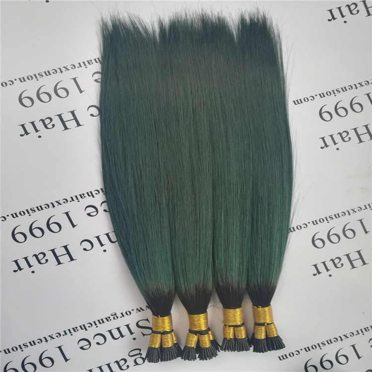 The peacock green color i tip hair extension H28